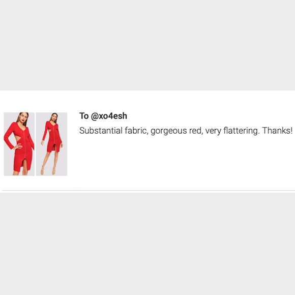 Zip Front Cut Out Slit Bodycon Red Dress Slim - Picture 7 of 7